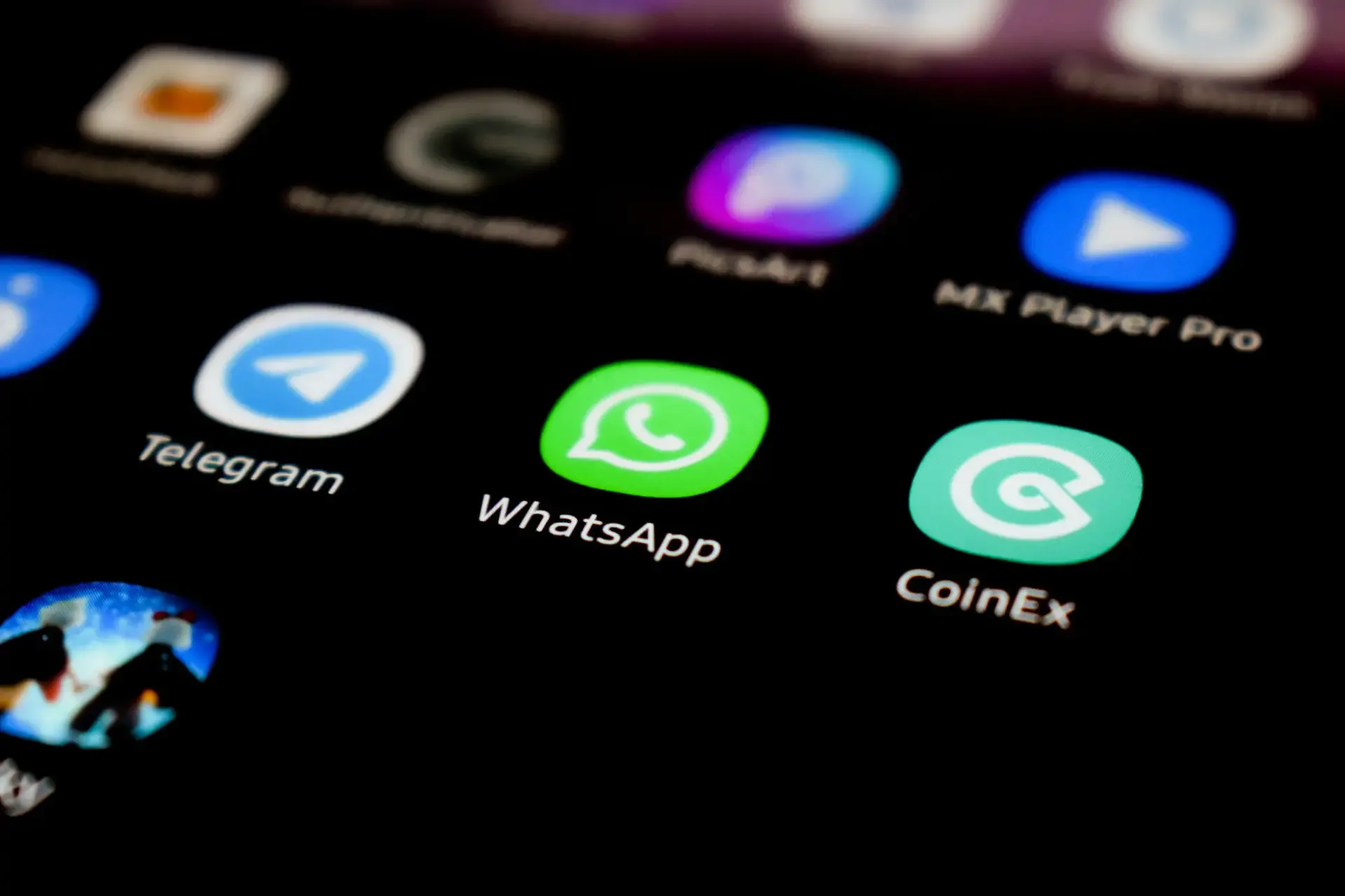 Oberfläche App-Icons im Mittelpunkt WhatsApp