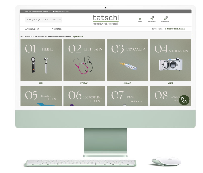 Onlineshop business to business, Magento2,medizinischer Fachhandel, shop.tatschlmed.com